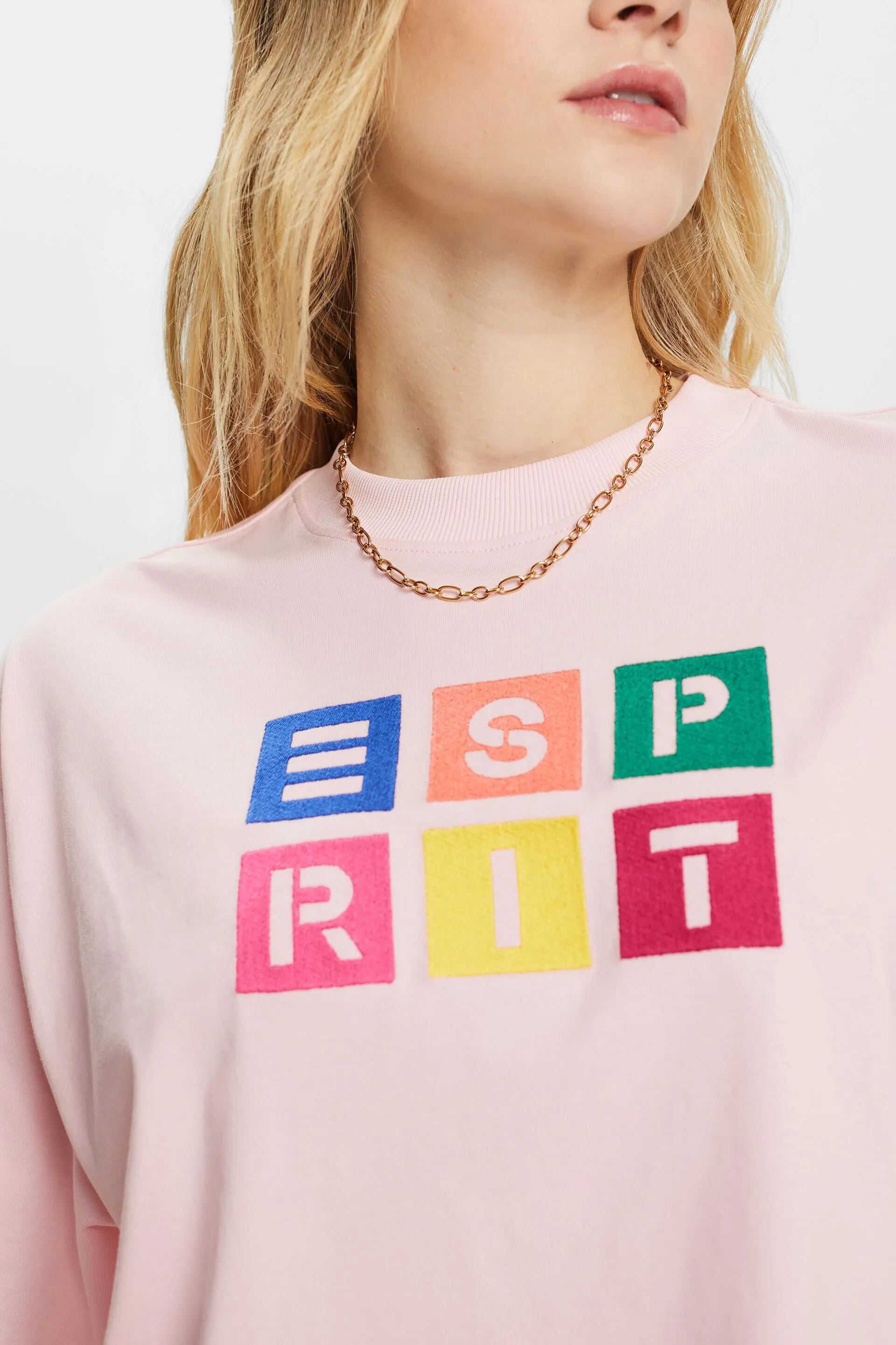 T-shirt in cotone con logo ricamato