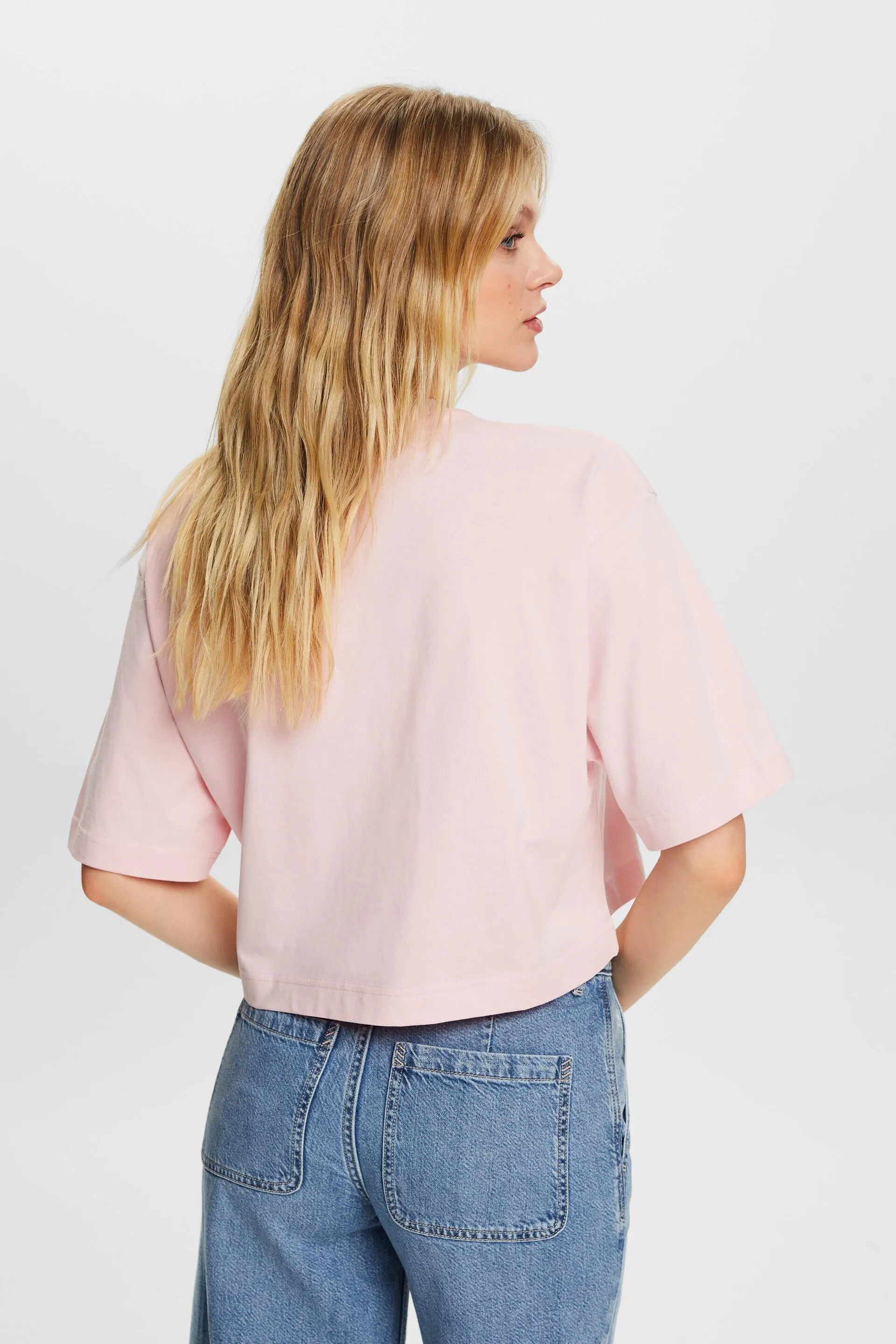 T-shirt in cotone con logo ricamato
