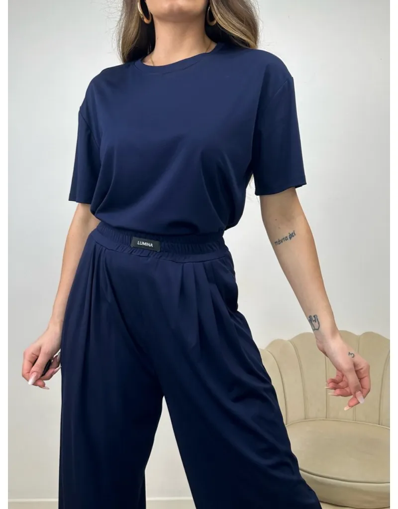 T-SHIRT MORBIDA LUMINA BLU