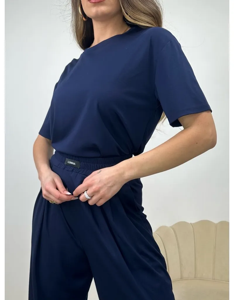 T-SHIRT MORBIDA LUMINA BLU