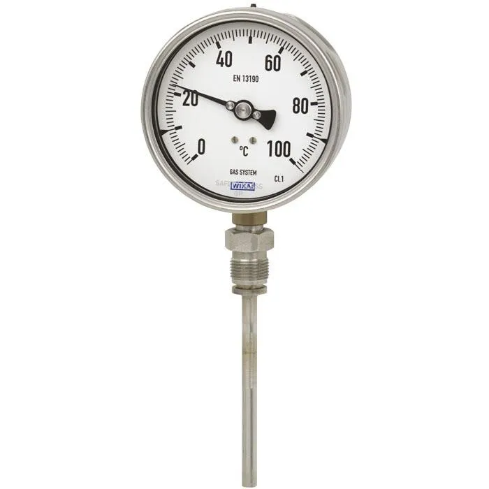 Termometro a quadrante WIKA, 0 → 120 °C Classe 1 secondo EN 13190, Ø quadrante 160mm, Quadrante