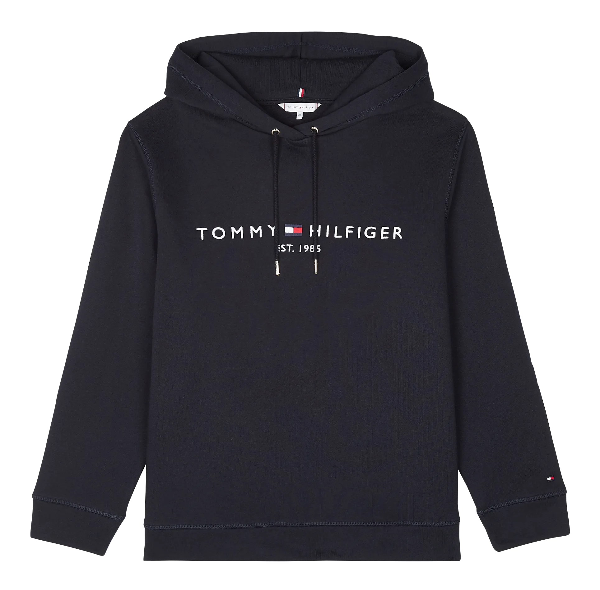  TOMMY HILFIGER   Felpa ricamata con cappuccio in misto cotone | Blu