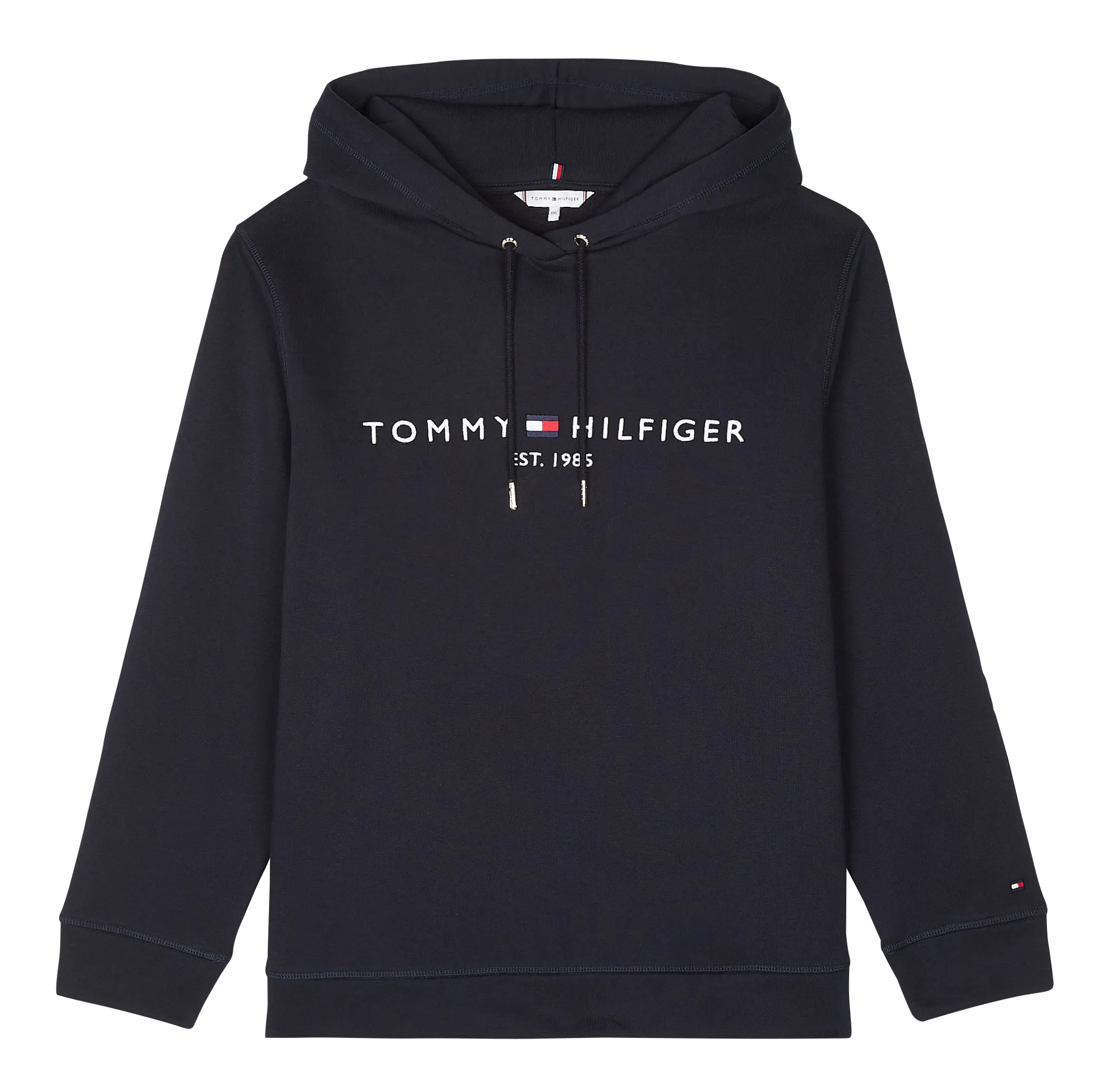  TOMMY HILFIGER   Felpa ricamata con cappuccio in misto cotone | Blu