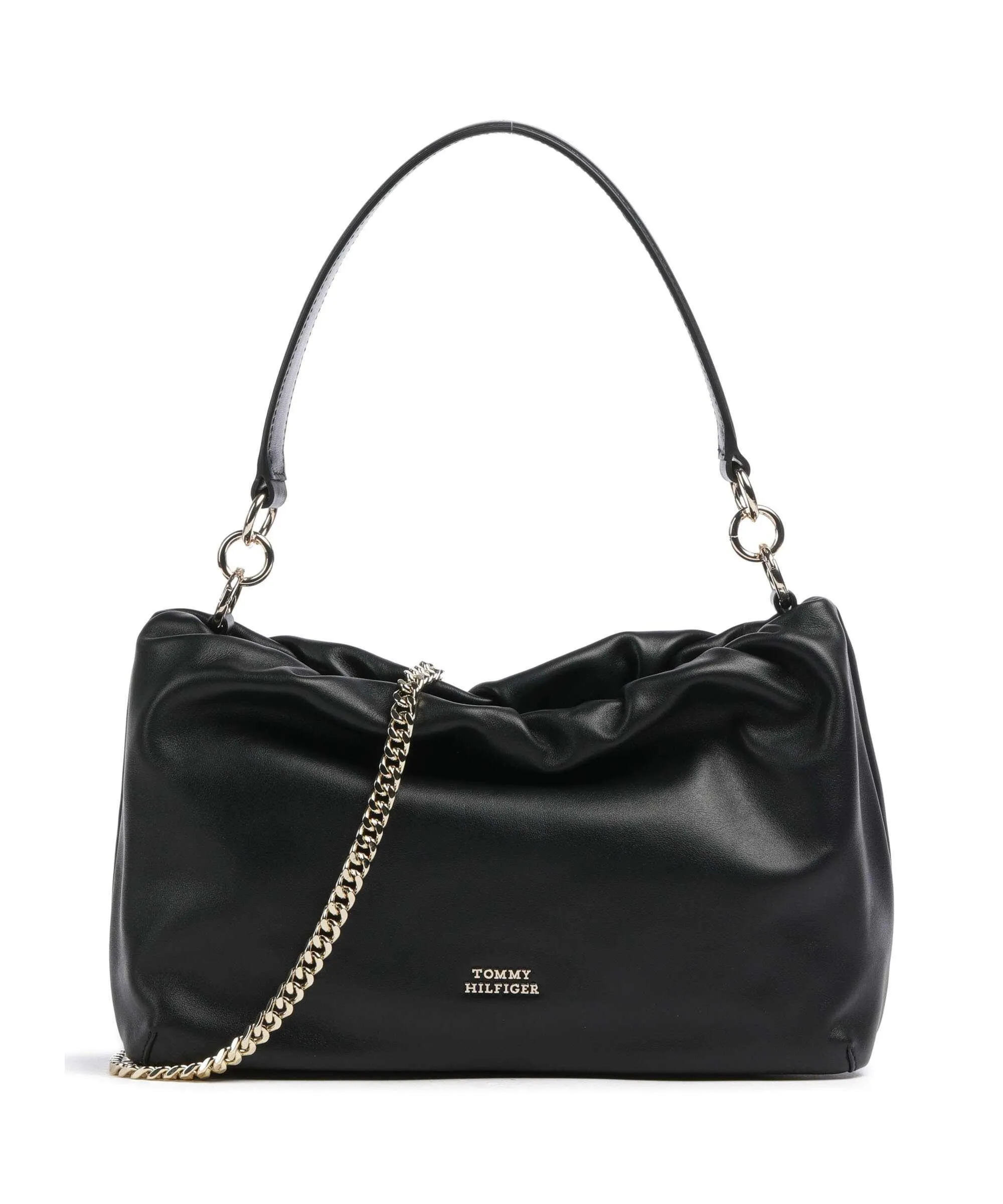  Tommy Hilfiger TH Luxe Borsa hobo pelle sintetica nero  