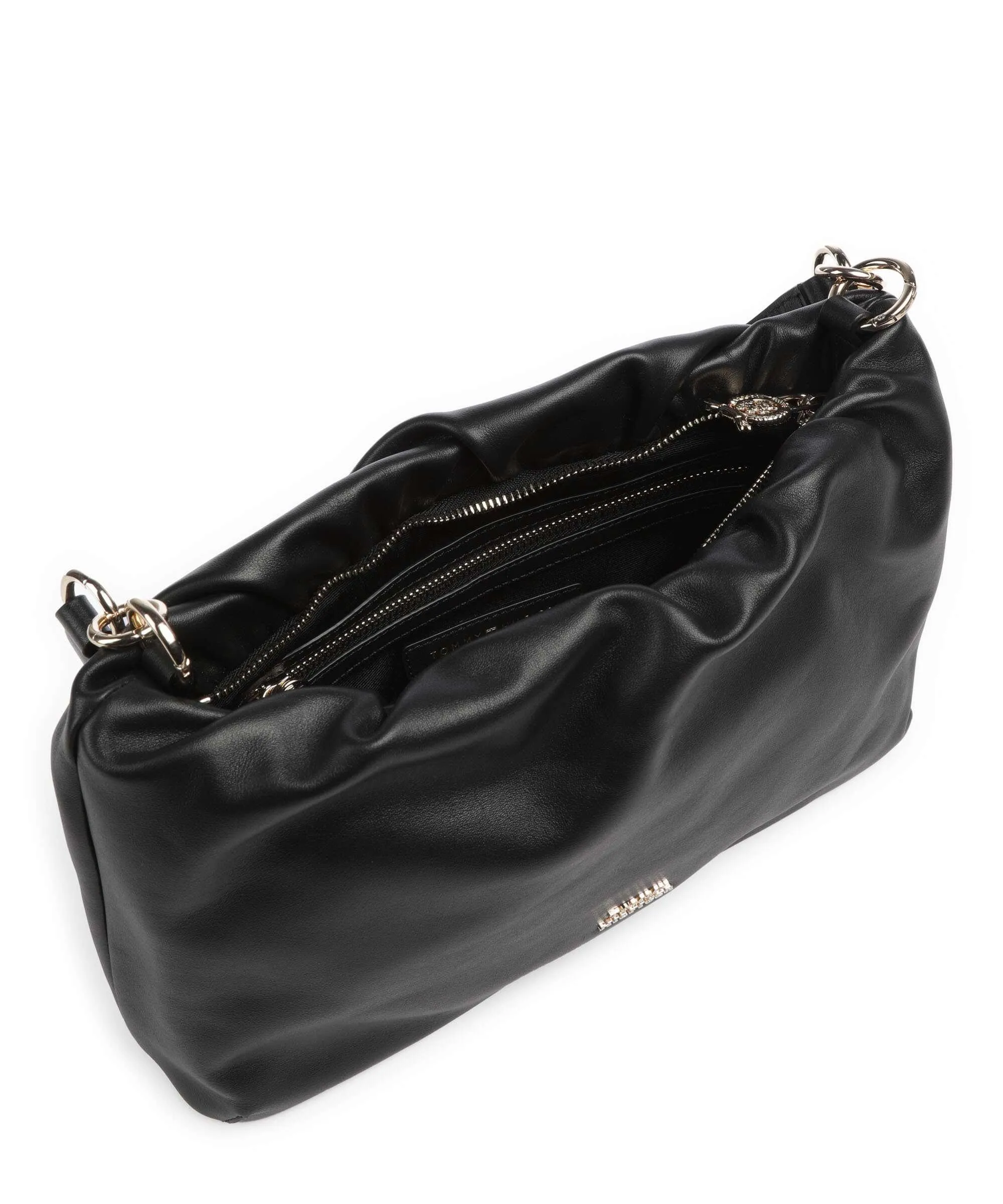  Tommy Hilfiger TH Luxe Borsa hobo pelle sintetica nero  
