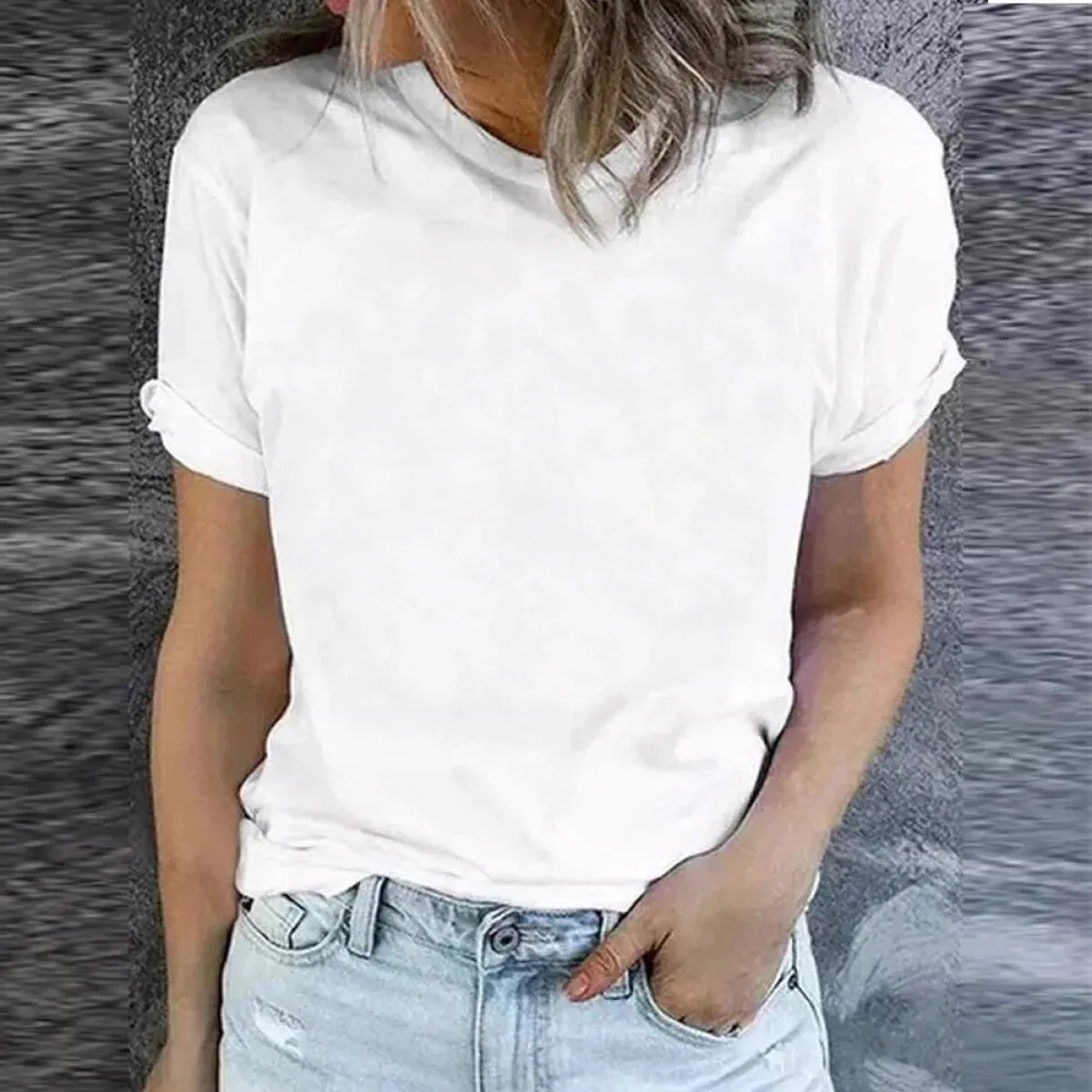 Top in cotone per abbigliamento donna 2024 T-shirt a maniche corte bianca nera estiva T-shirt pullover casual basic tinta unita