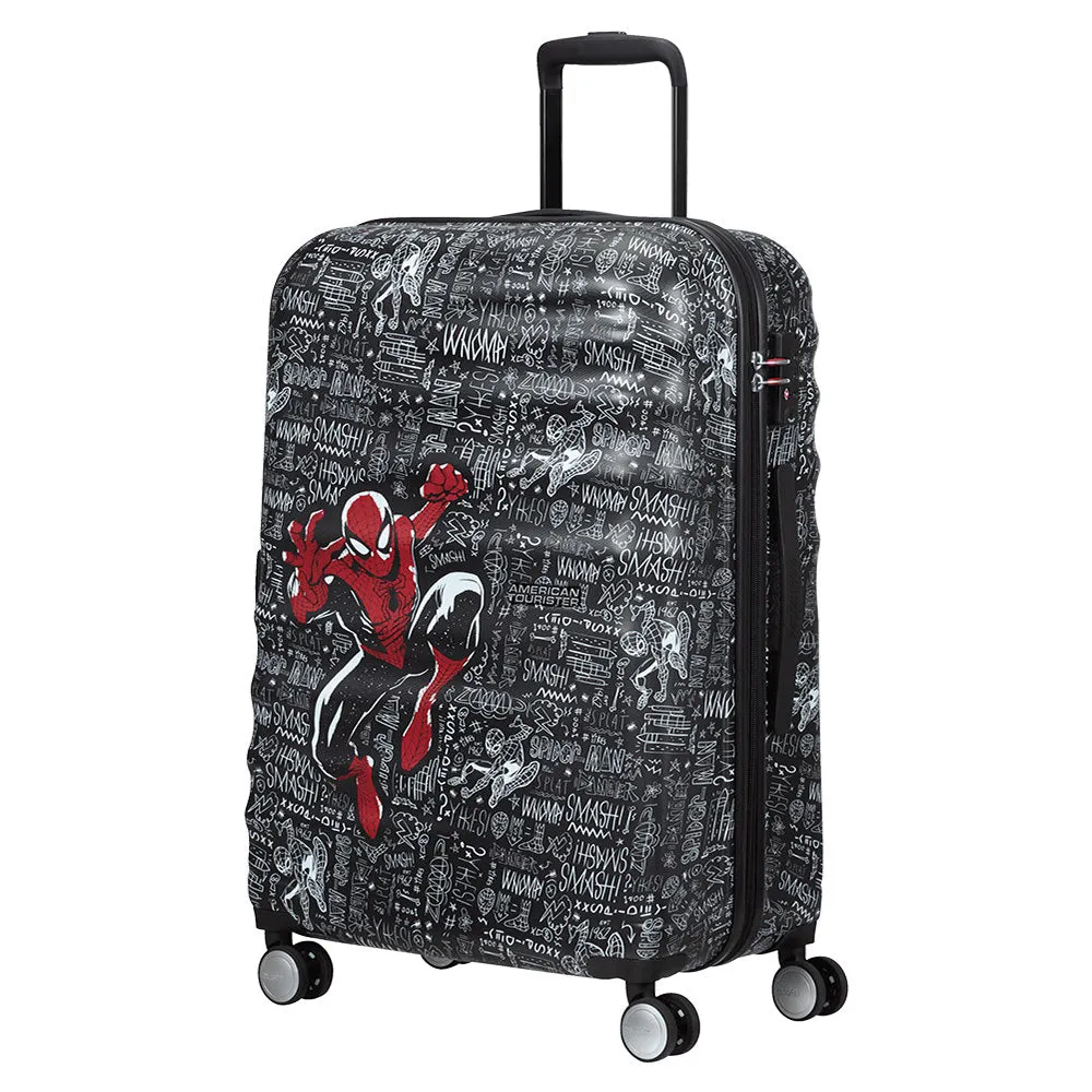 Trolley Medio 67cm 4 Ruote Leggero 3,6kg - American Tourister Wavebreaker Marvel Spiderman Sketch