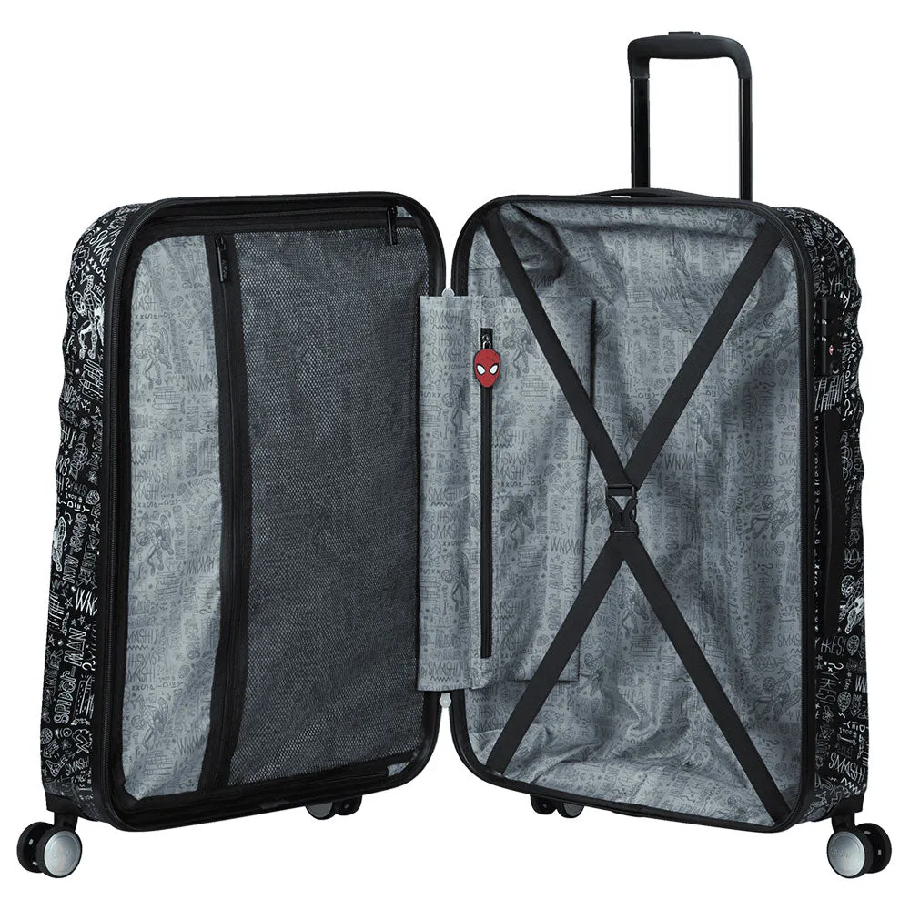 Trolley Medio 67cm 4 Ruote Leggero 3,6kg - American Tourister Wavebreaker Marvel Spiderman Sketch