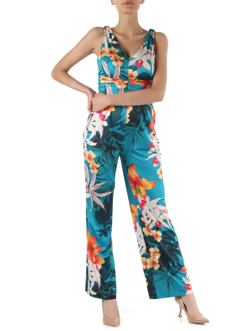 Tuta intera in satin stretch