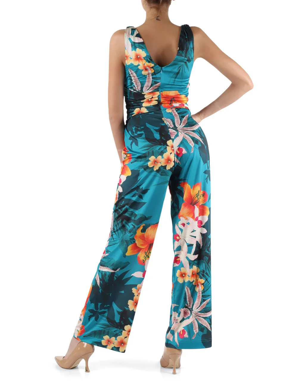 Tuta intera in satin stretch