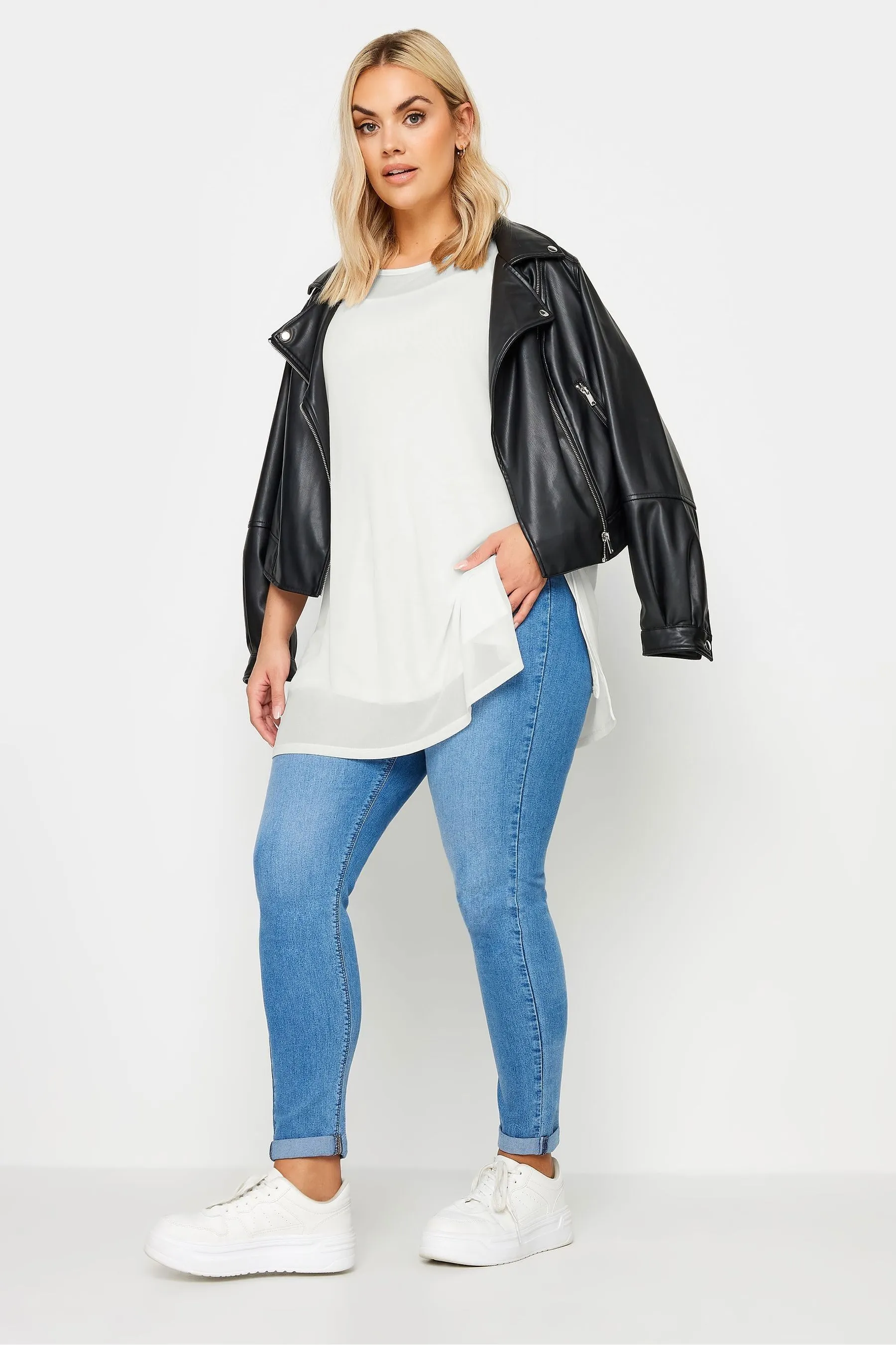Yours Curve - Marrone - Top oversize in rete beige