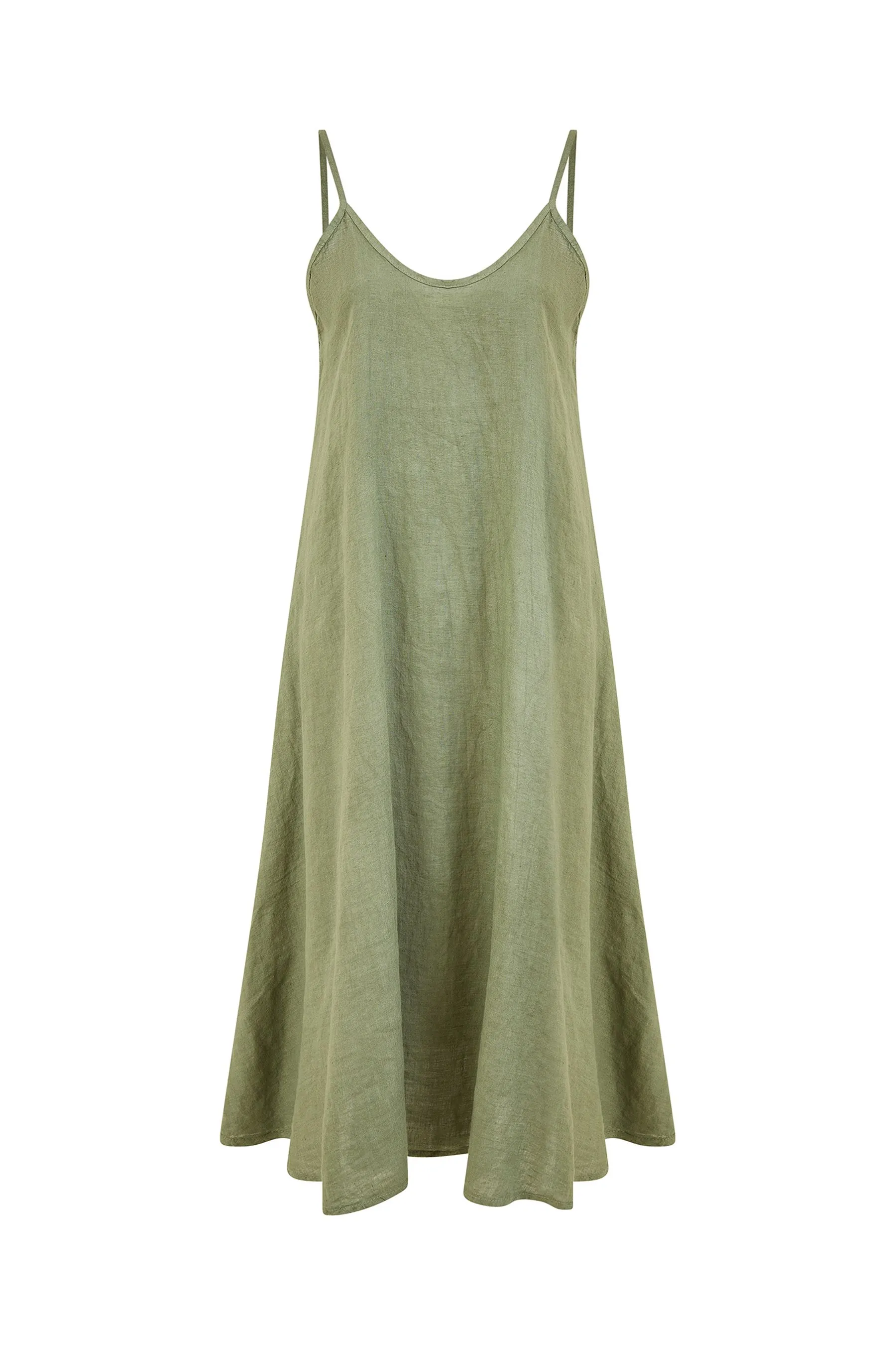 Yumi - Sundress midi comoda in lino italiano