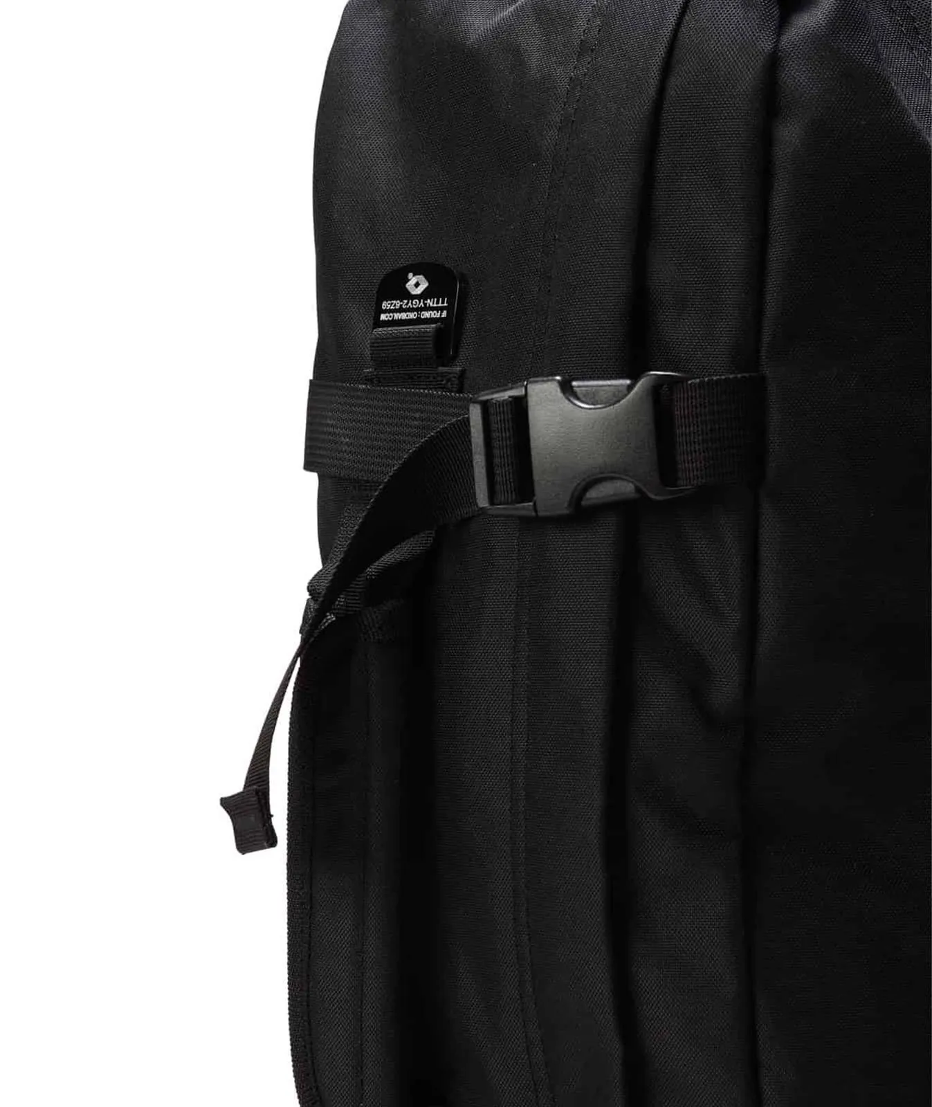 Zaino nero da viaggio 36L con zip e cinghie di compressione